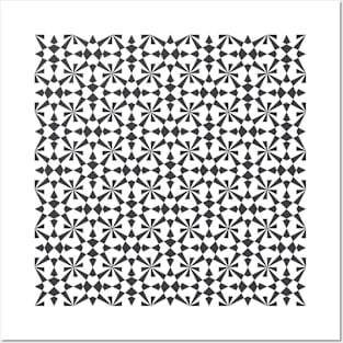 Vintage geometric pattern black and white Posters and Art